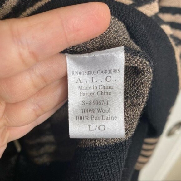 A.L.C. Cayero Open Back Zebra Print Wool Sweater - Picture 9 of 12